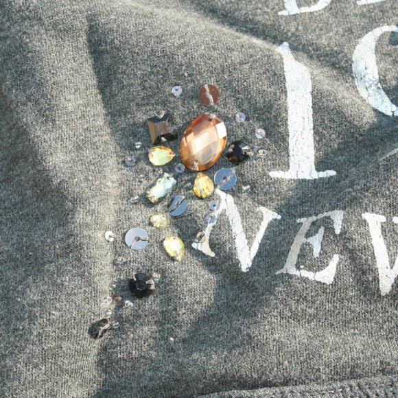 AEROPOSTALE Bling Jewels Zipper Hoodie Women Juniors L Warm Layer Sweatshirt - Picture 9 of 15